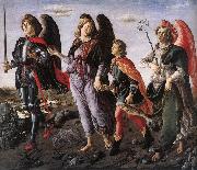 BOTTICINI, Francesco The Three Archangels with Tobias f painting